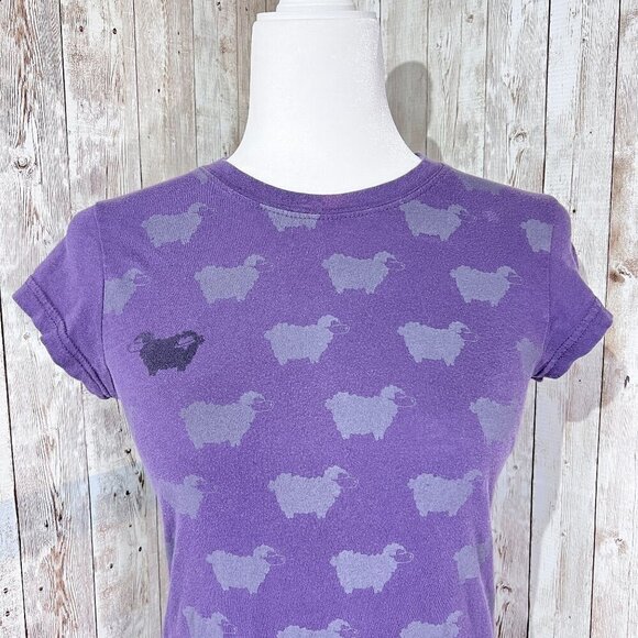 Lost Short Sleeve Graphic Tee | Purple | Crew Neck | Small | Novelty | Y2K - Picture 5 of 12